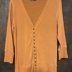 Stylish Button-Up Cardigan - Tan